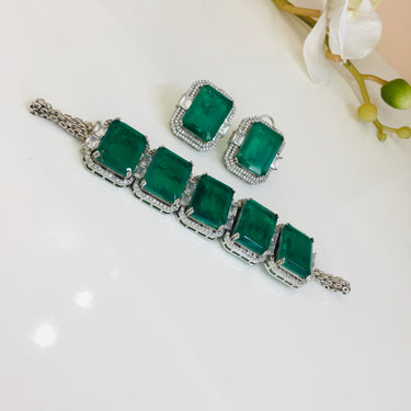 Emerald Choker Necklace Set